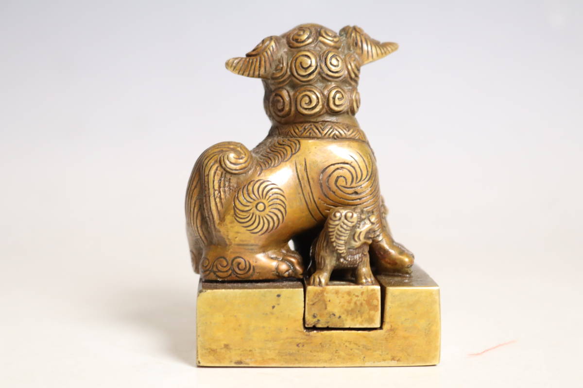 中国美術 古銅 獅子印章 唐物印材 木箱附 (H362）_画像5