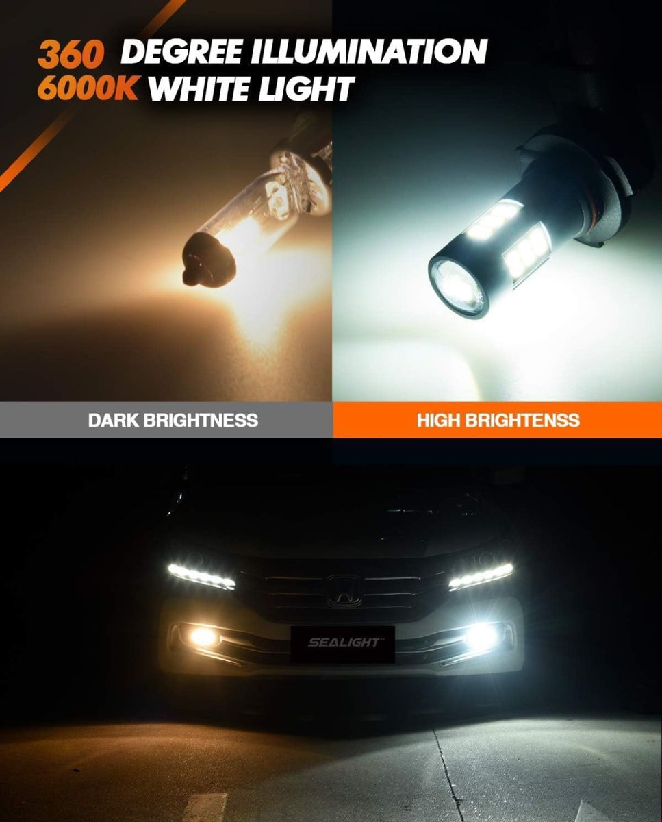 SEALIGHT フォグランプ LED 9006 HB4 バルブ ホワイト
