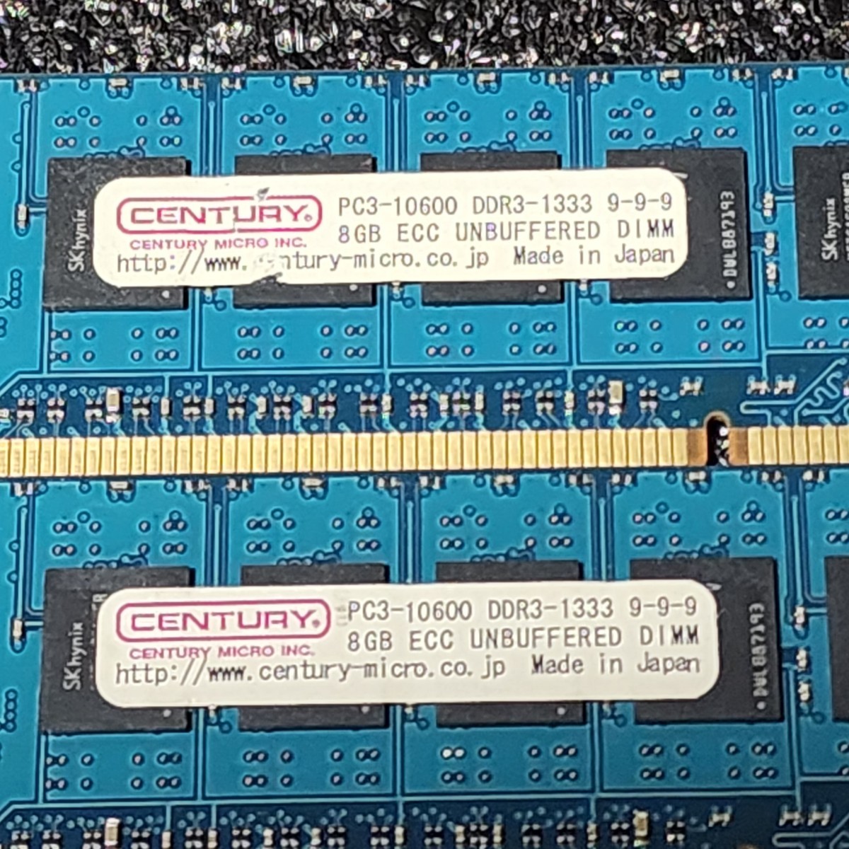 CENTURY MICRO DDR3-1333MHz 16GB (8GB×2枚キット) ECC Unbuffered 動作確認済み デスクトップ用 PCメモリ _画像2