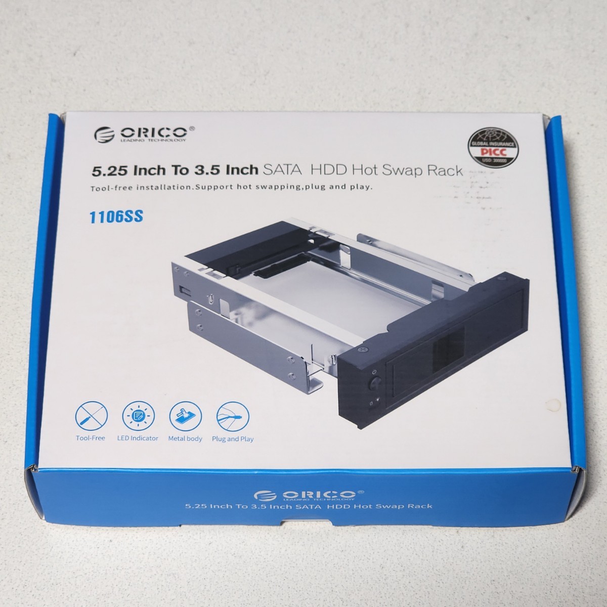 ORICO 1106SS HDDリムーバブルケース 3.5インチHDD→5.25インチベイ変換 動作確認済 PCパーツ (2)の画像1