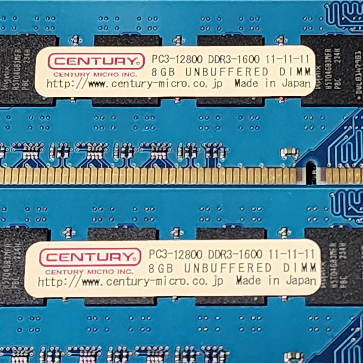 CENTURY MICRO DDR3-1600MHz 32GB (8GB×4枚キット) 動作確認済み デスクトップ用 PCメモリ _画像2