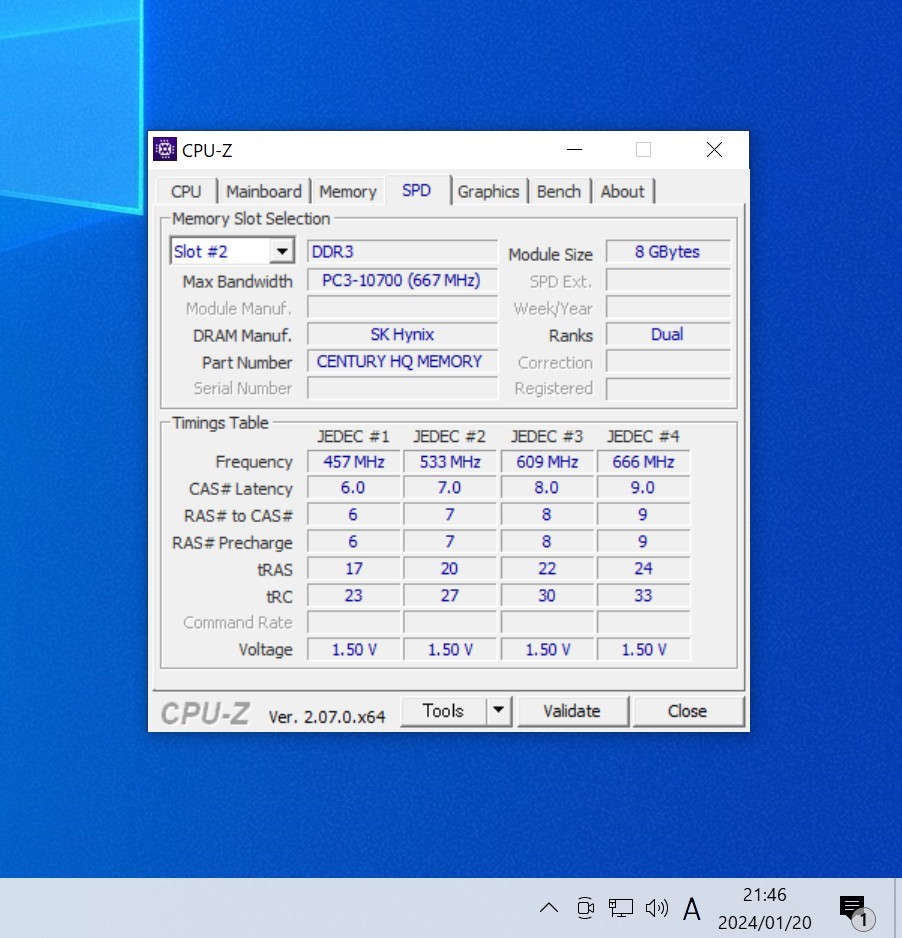 CENTURY MICRO DDR3-1333MHz 16GB (8GB×2枚キット) ECC Unbuffered 動作確認済み デスクトップ用 PCメモリ _画像4
