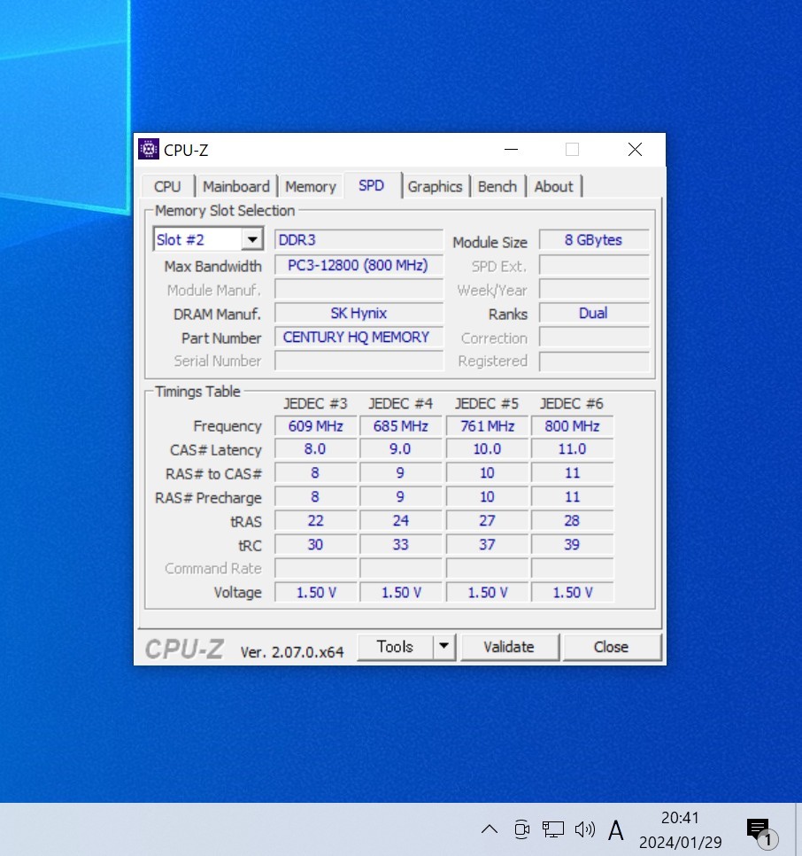 CENTURY MICRO DDR3-1600MHz 32GB (8GB×4枚キット) 動作確認済み デスクトップ用 PCメモリ _画像6