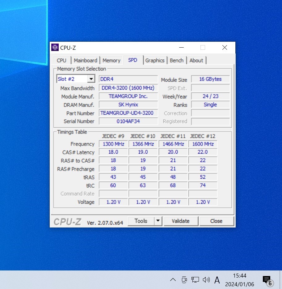 TEAMGROUP ELITE DDR4-3200MHz 32GB (16GB×2枚キット) TPRD416G3200HC22BK 動作確認済み デスクトップ用 PCメモリ _画像4