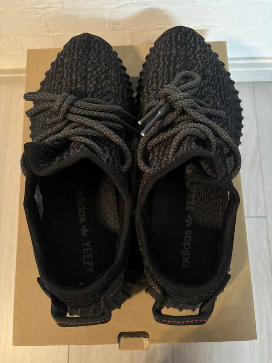 adidas yeezy boost 350 アディダス イージー ブースト パイレートブラック 2023 US7.5 美品 付属品完備 _画像4