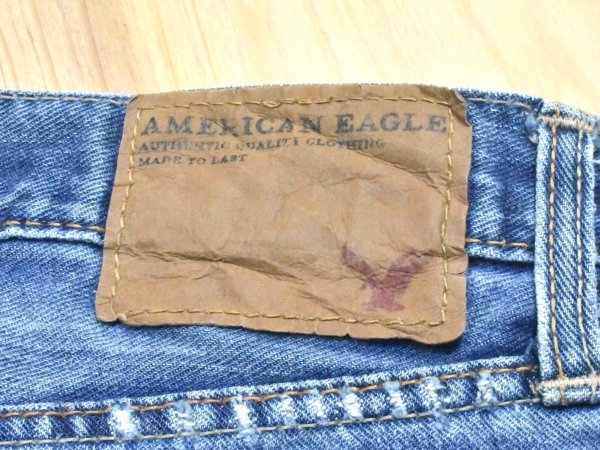 USA古着 AMERICAN EAGLE ダメージ加工 ジーンズ W36 L32 アメリカンイーグル デニム パンツ ビッグシルエット 大きいサイズ 海外 Y2K_画像5