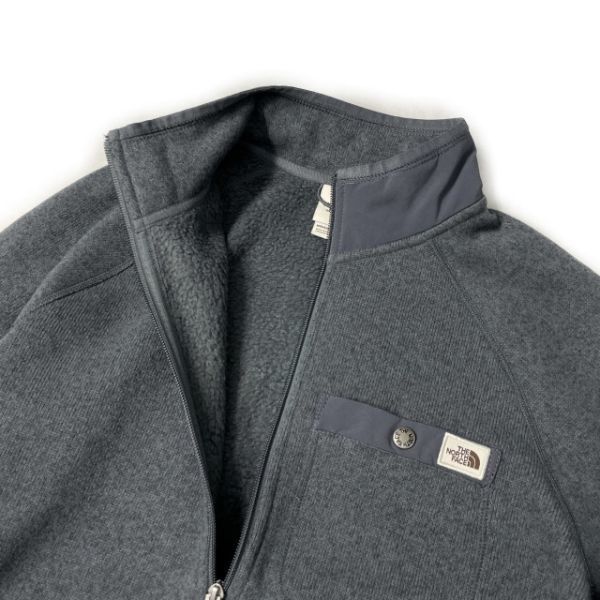 1円～!売切!【正規新品】THE NORTH FACE◆GORDON LYONS 1/4ZIP フリース プルオーバー US限定 厚手ニット 茶タグ(M)グレー 181024-35_画像7