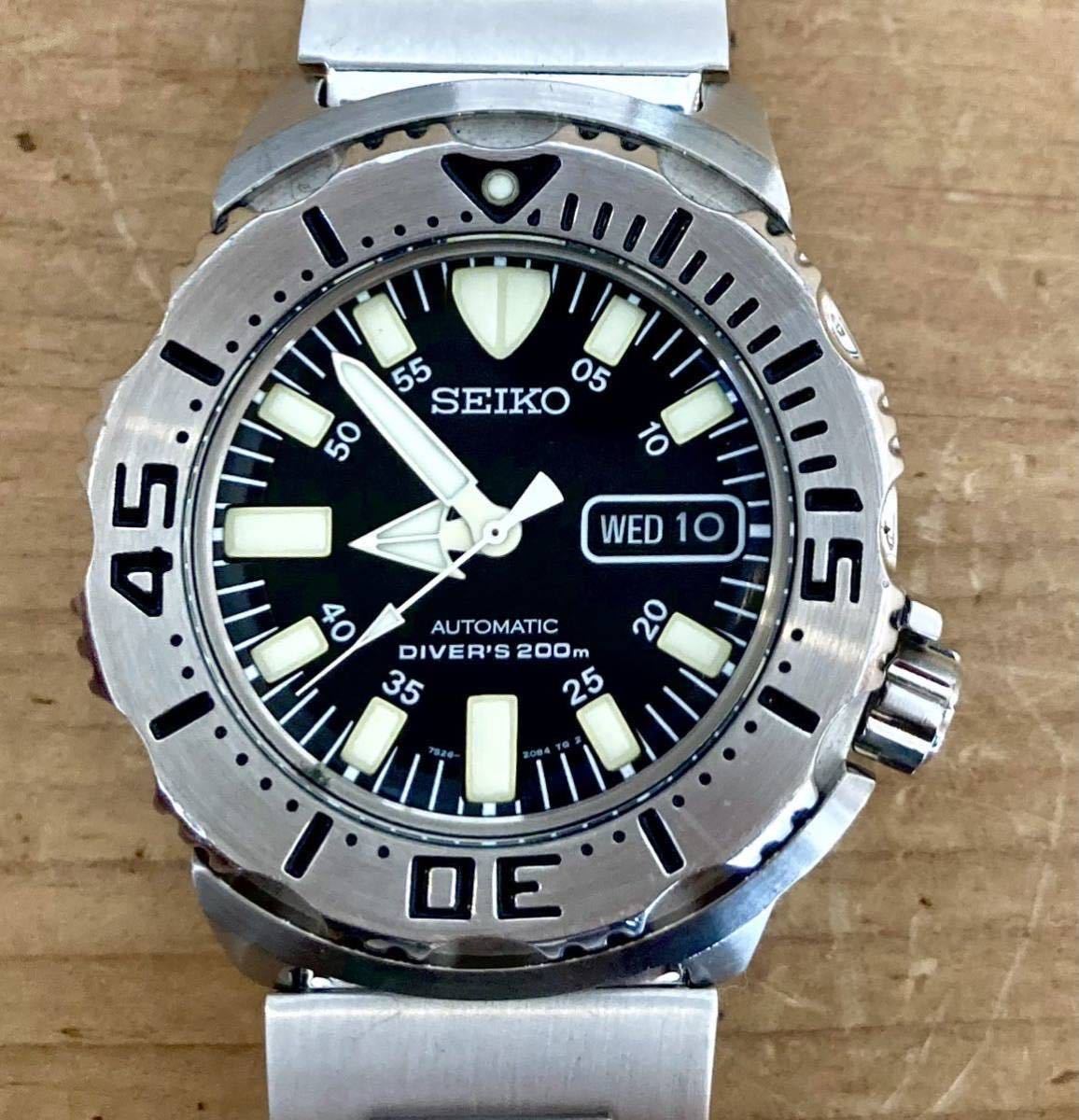 【稼働品】SEIKO☆セイコー★ブラックモンスター☆ダイバーズ★自動巻き★メンズ腕時計★7S26-0350★AUTOMATIC_画像3