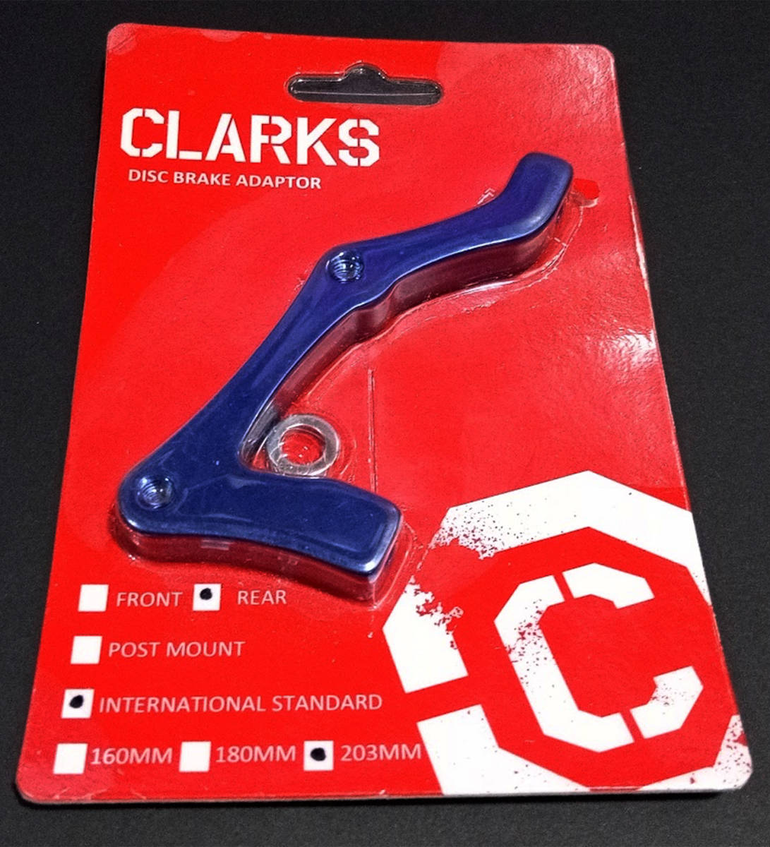 CLARKS DISC BRAKE ADAPTER クラークス ディスク ブレーキ アダプター/リア IS 203mm カラー/ブルーの画像1