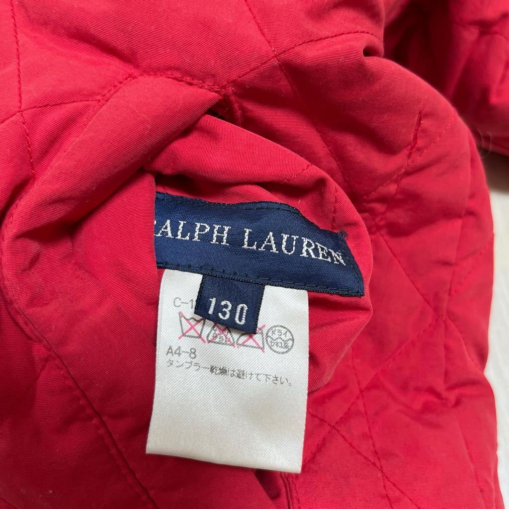 RALPH LAUREN ラルフローレン キルティングジャケット ダウンジャケット　リバーシブル　130㎝　赤　紺　ブルゾン キッズ　ロゴ_画像8