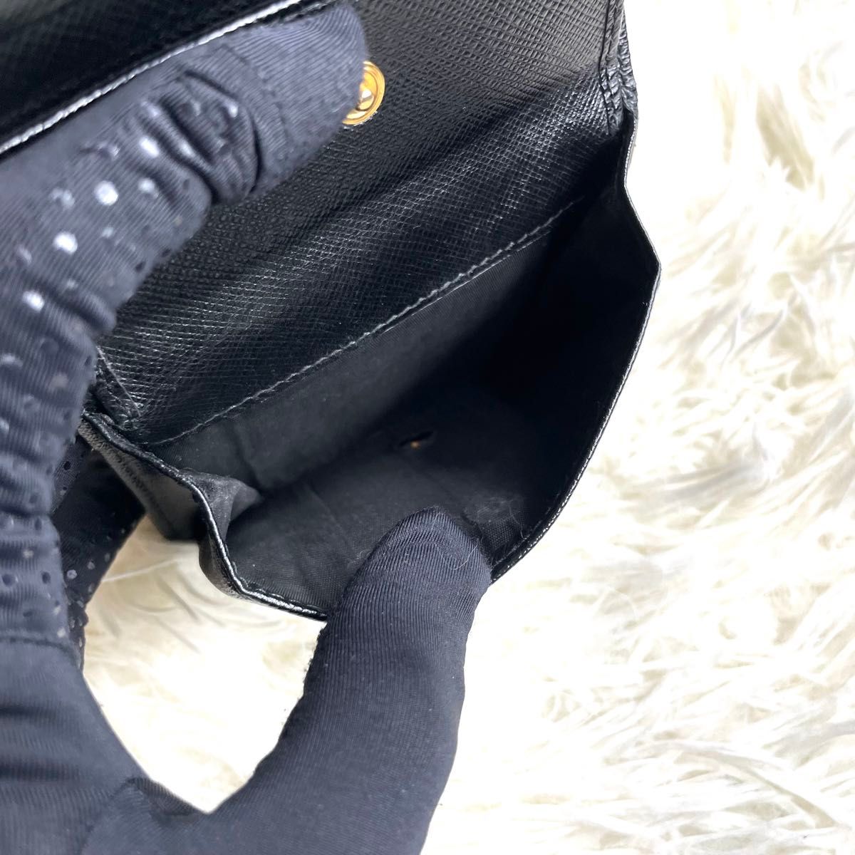 美品 入手困難 / PRADA プラダ シャインオールブラック 美品 入手困難 / PRADA プラダ シャインオールブラック