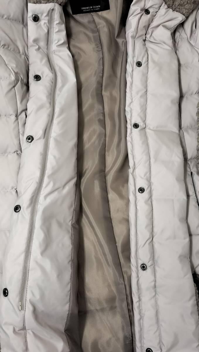 Fabric by Italy ファブリックバイイタリー プレミアム ダウン コート ライトグレー サイズM レディース 01_画像10