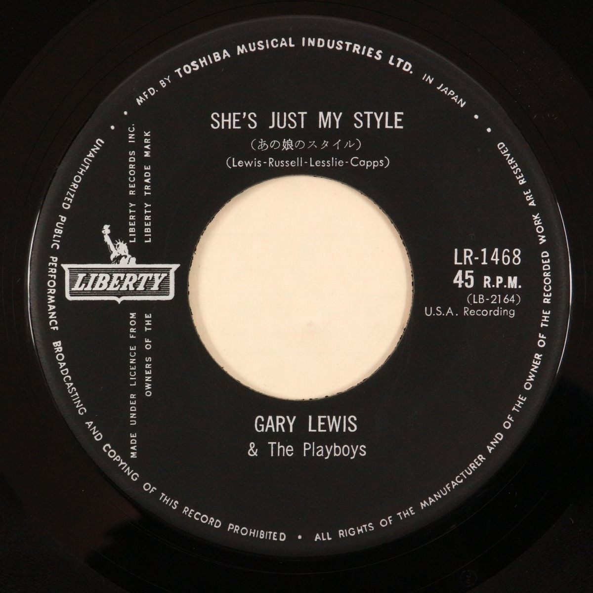 ◆EP◆GARY LEWIS & THE PLAYBOYS/ゲーリー・ルイス◆あの娘のスタイル/トラベリン・マン◆LR-1468◆She's Just My Style/Travellin' Man_画像6