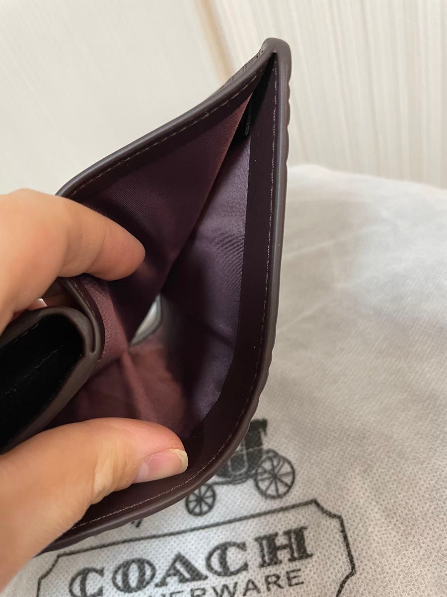 コーチ coach 財布 二つ折財布 ボタンタイプ ブラック系 新品 即 コーチ coach 財布 二つ折財布 ボタンタイプ ブラック系 新品 即