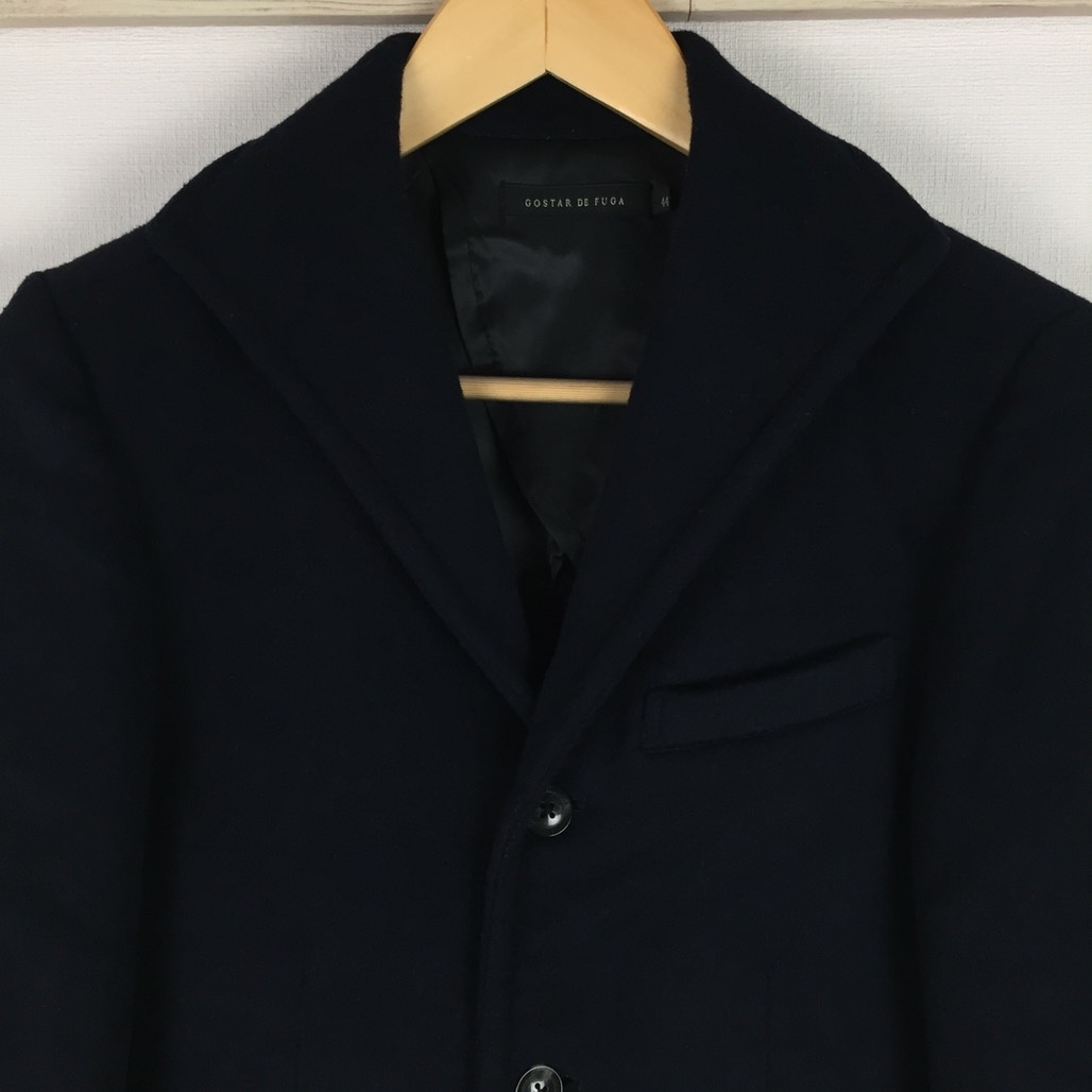 美品 ゴスタールジフーガ チェスターコート ショート丈 ネイビー サイズ44 返品可能 送料無料_画像3