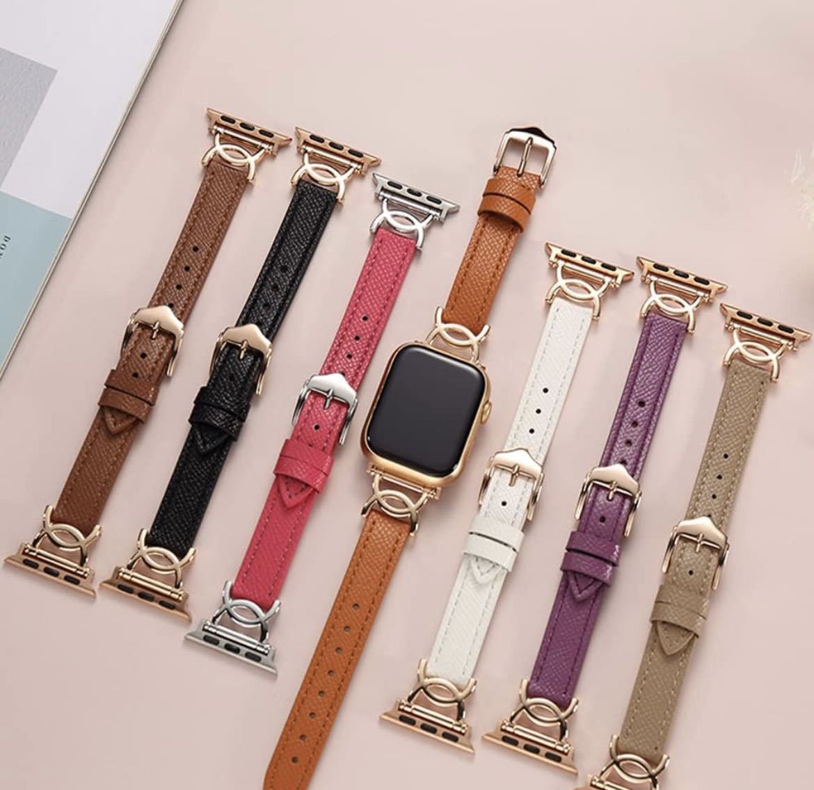 Apple Watch バンド 本革 アップルウォッチ Ultra2/Ultra/9/8/7/6/5/4/3/2/1/SE レザー交換ベルト 柔らかい おしゃれ 可愛い　色変更可能