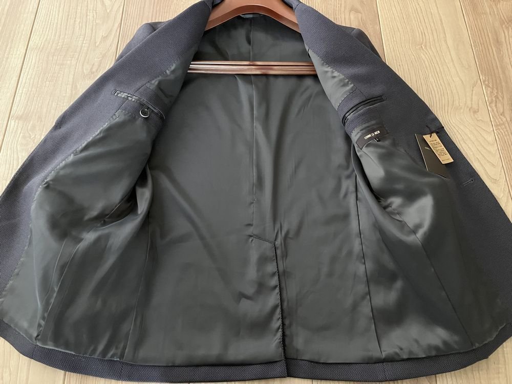 新品 COMME CA MEN コムサメン 厚手 ジャージーツイード カジュアル セットアップスーツ 04チャコールグレー Mサイズ 15JA01 定価68,200円_画像5