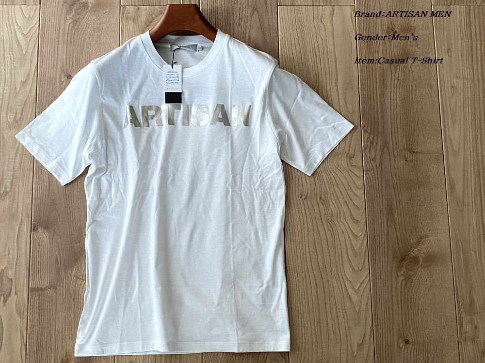 新品 ARTISAN アルチザン 日本製 ブランドロゴ プリントTシャツ 01ホワイト Mサイズ 42TY08 定価14,300円_画像1