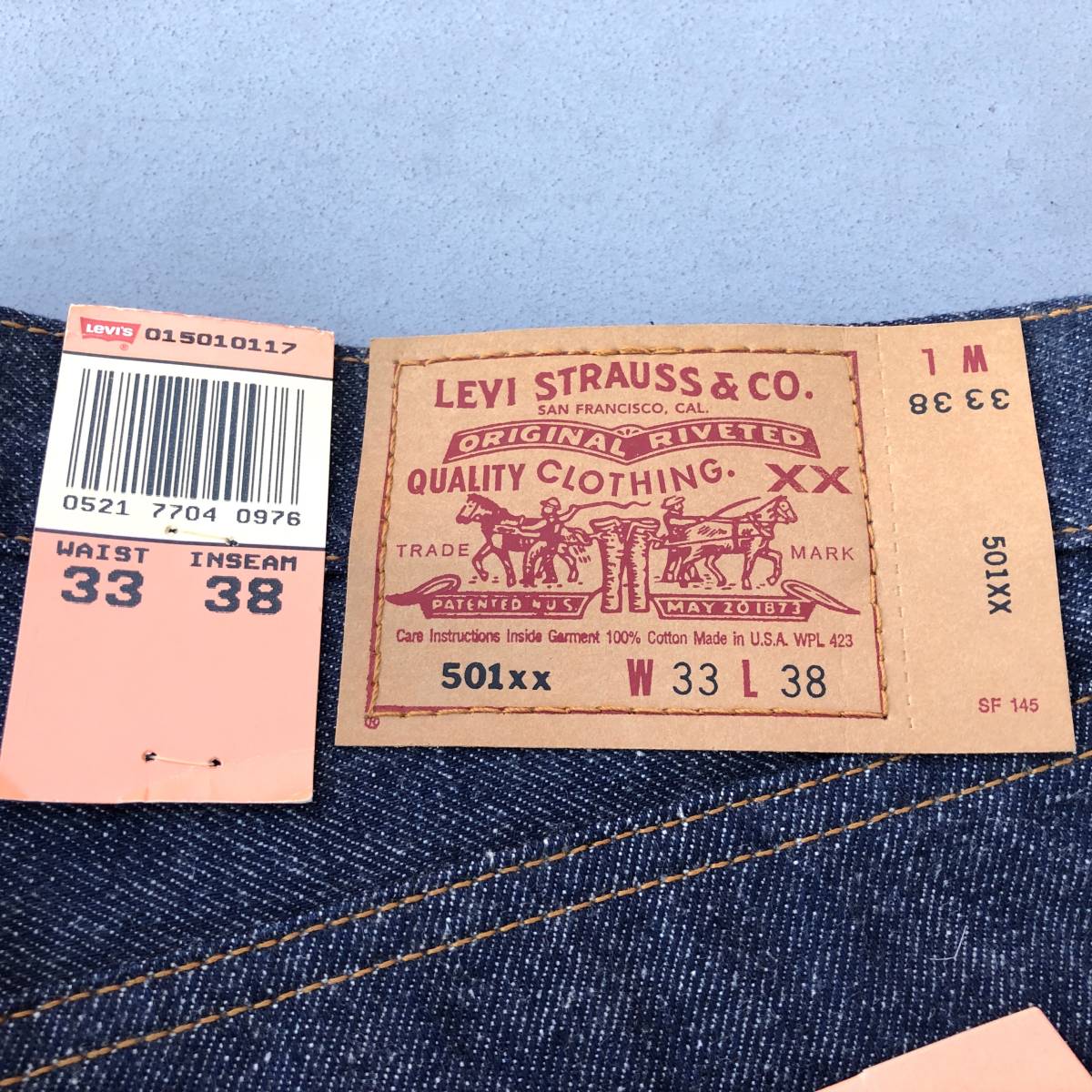 米国製 デッド LEVI'S 501XX 1501-0117 レギュラー W33 L38 リジッド
