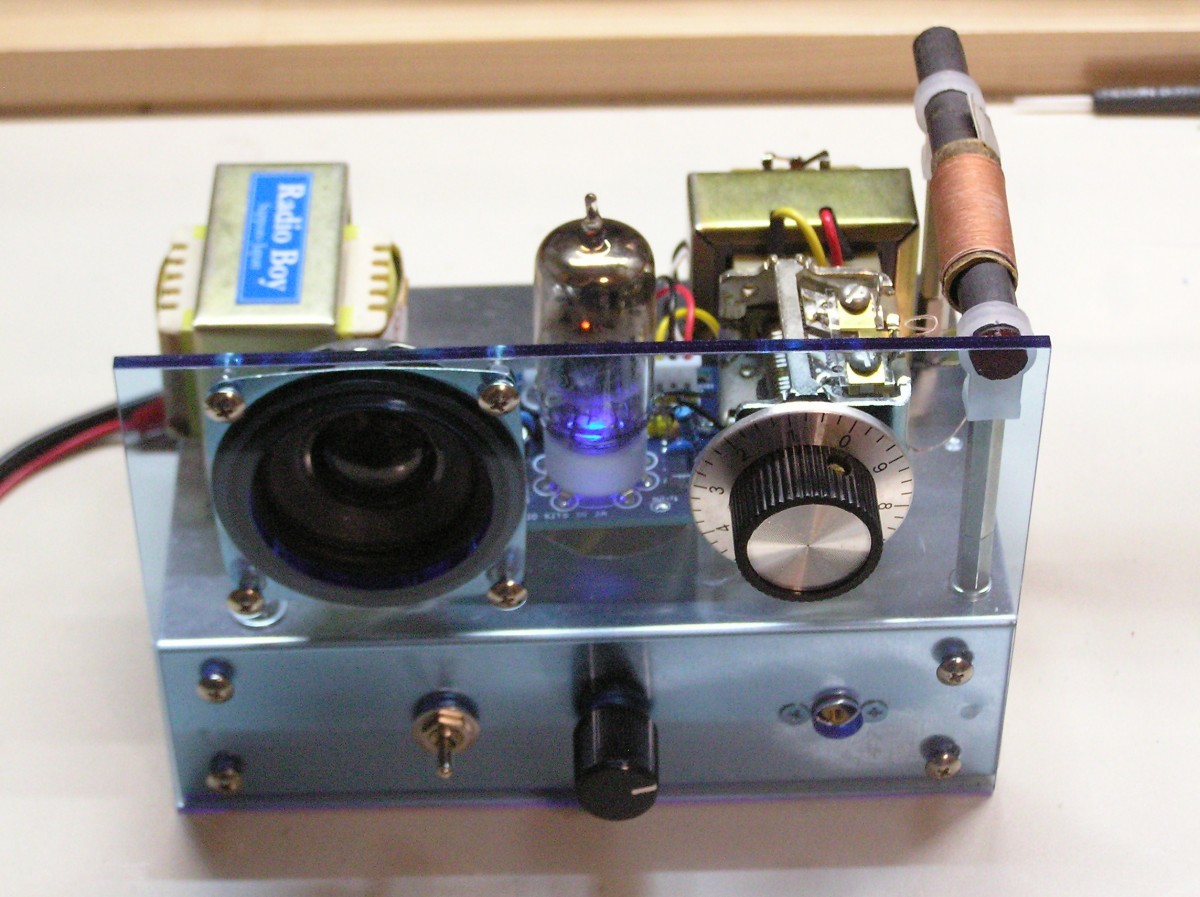 ガンガン鳴る　6GH8 真空管ラジオ基板(レフレックス＋再生）　　　　　　p.c.b : RK-176_実装例