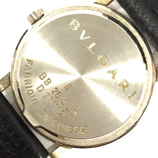 BVLGARI ブルガリブルガリ デイト クォーツ 腕時計 BB26SLD ブラック文字盤 ラウンドフェイス 純正ベルト_画像2