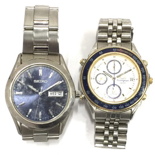 セイコー 7N43-9070 / 7T32-6B5A クォーツ 腕時計 メンズ 未稼働品 ファッション小物 計2点 セット QR012-148_画像1