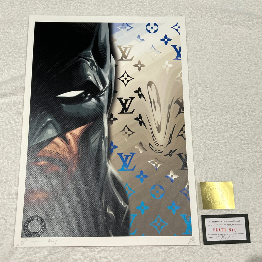 DEATH NYC バットマン BATMAN ヴィトン LOUISVUITTON マーベル MARVEL 世界限定100枚 ポップアート アートポスター 現代アート KAWS Banksy_画像1