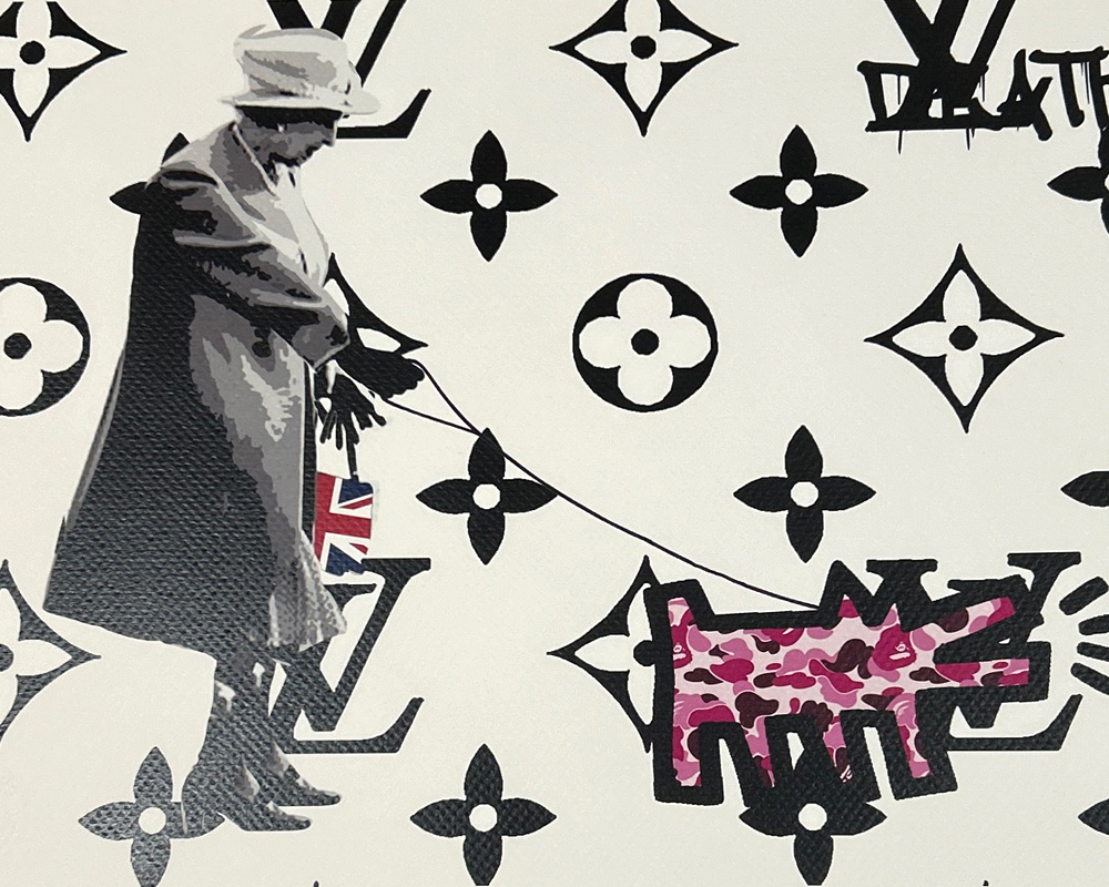 世界限定100枚 DEATH NYC エリザベス女王 ルイヴィトン LOUISVUITTON キースヘリング ポップアート アートポスター 現代アート KAWS Banksy_画像3