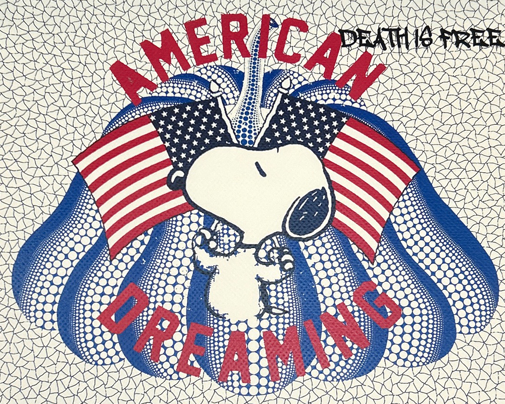 DEATH NYC スヌーピー SNOOPY 草間彌生 かぼちゃ 世界限定100枚 星条旗 USA ポップアート アートポスター 現代アート KAWS Banksy_画像3