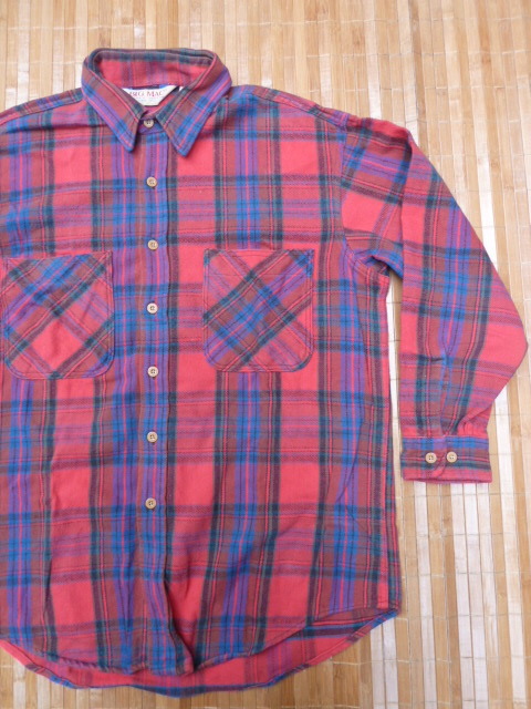 USED MADE IN USA 80's BIG MAC LARGE REGULAR 16-16 1/2 NECK レッド/ブルー_レッド系/ブルー等 チェック