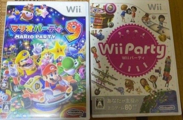 Wii　マリオパーティ9+wiiパーティ　動作確認済み　送料無料