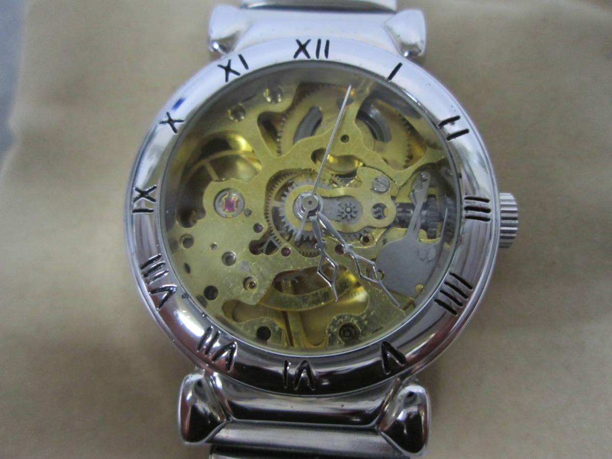 【0123n S8725】スケルトン腕時計 手巻き レディース 稼働品_画像2