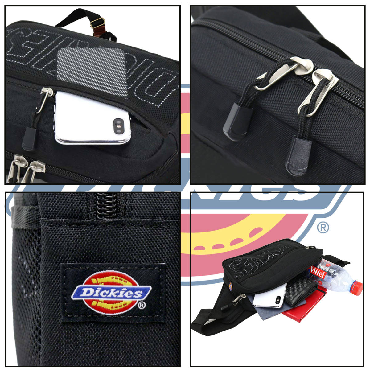 [ new life support sale ] price cut! Dickies Dickies OUTLINE LOGO WAISTBAG waist bag men's 908 unisex navy 14959300