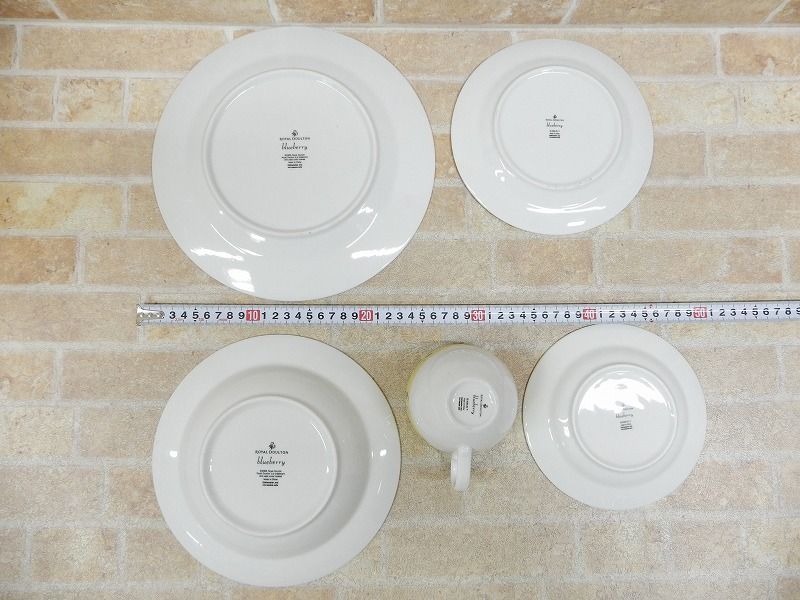 未使用品! ROYAL DOULTON ロイヤルドルトン/ブルーベリー プレート/深皿/カップ＆ソーサー 食器セット ◯ 【6169y1】_画像5