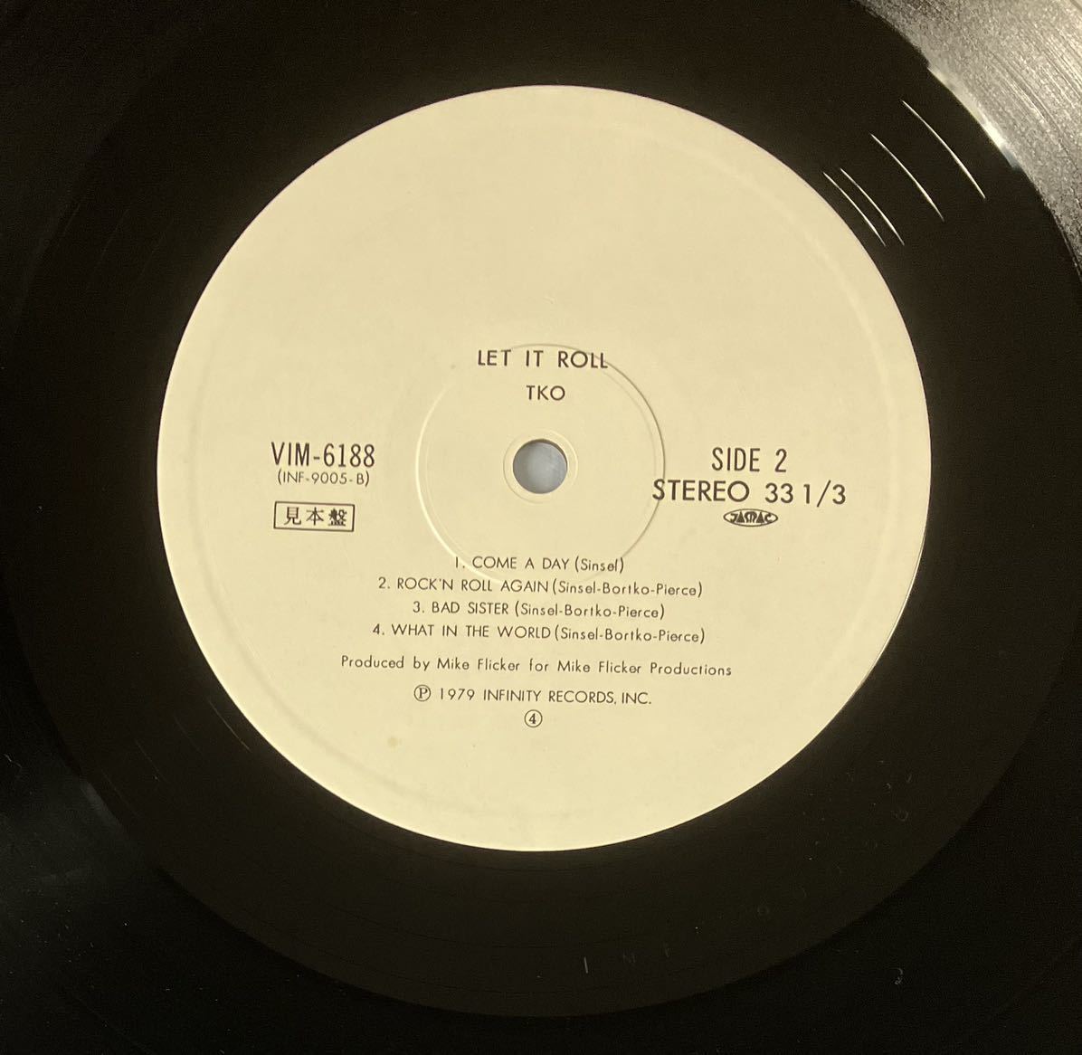 TKO「Let It Roll」日本盤レコード, LP, HARD ROCK, プロモ・ホワイト・ラベル_画像10