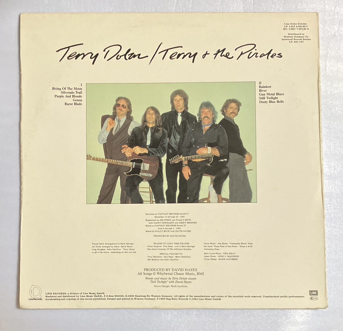 Terry Dolan, Terry & The Pirates「Rising Of The Moon」[輸入盤レコード] LP, テリー・ドーラン, Nicky Hopkins, Pete Sear_画像2