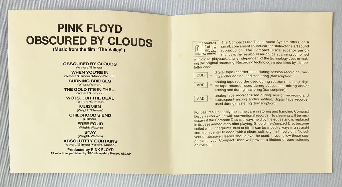 Pink Floyd「Obscured By Clouds」輸入ＣＤ, ピンク・フロイド, プログレ, PROGRESSIVE ROCK_画像8