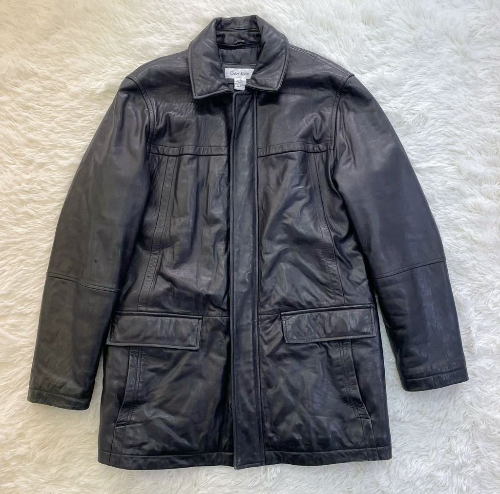 90s Calvin Klein Calvin Klein original leather leather jacket coat outer men's M size black 