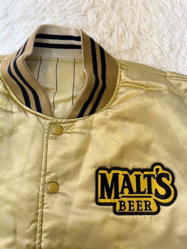 希少　レア　MALT'S BEER　モルツビール　リバーシブル　スタジャン　メンズ　Lサイズ　刺繍　ビッグロゴ　スナップボタン　限定　非売品　_画像5