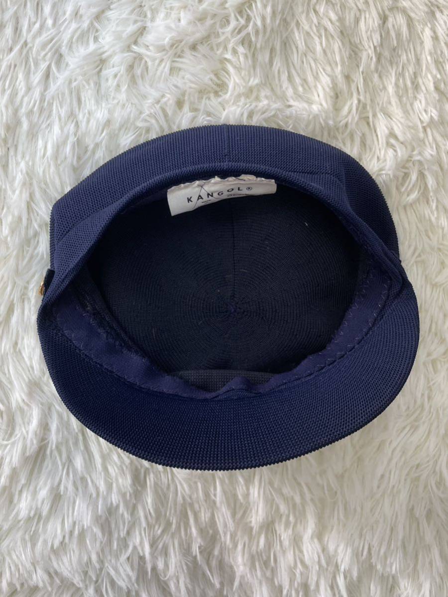  прекрасный товар KANGOL Kangol Британия производства берет кепка hunting cap колпак шляпа темно-синий золотой кнопка примерно 56-58cm