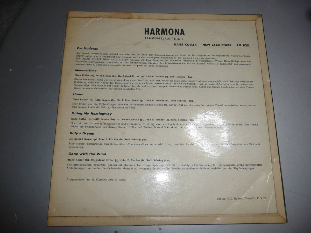 Giga Rare極美（10inch+７inchセット)◆Hans Koller on Harmona complete set◆オーストリアオリジナルの画像2