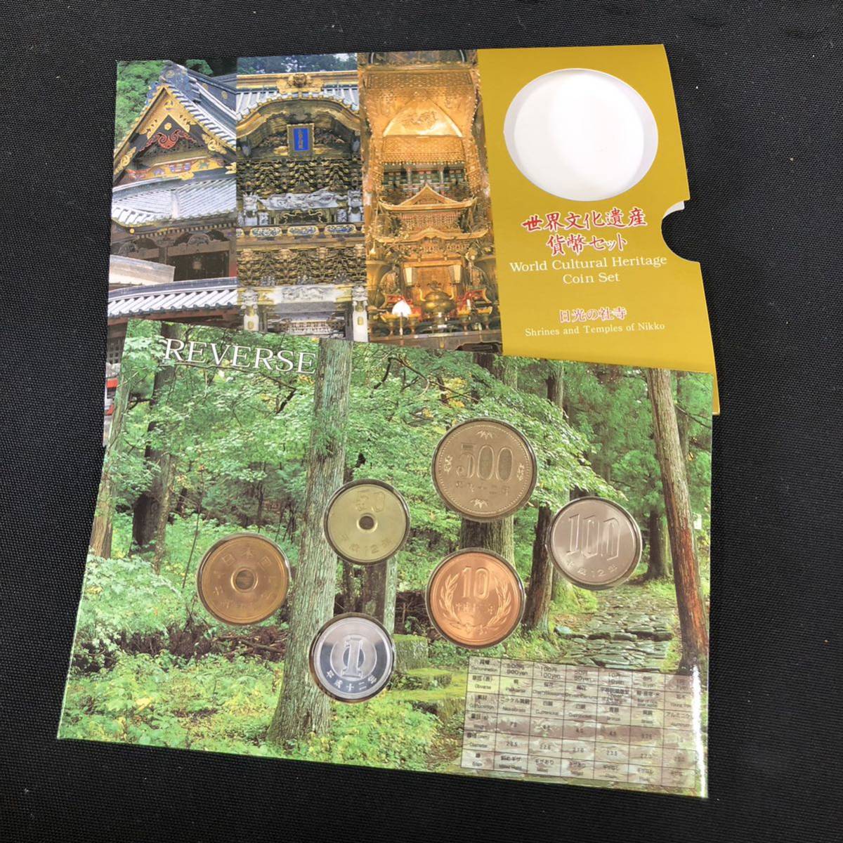 R735【 貨幣セット ２点 まとめて！】世界文化遺産 日光の社寺 平成１２年 MINTSET 2000年 文化遺産 貨幣 硬貨の画像5