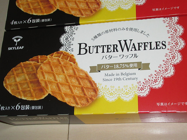 ベルギー　バターワッフル　バター18.75％使用　4枚入×6包装×2箱　5種類の原材料のみ　クリスピーな食感とバターの風味_画像2