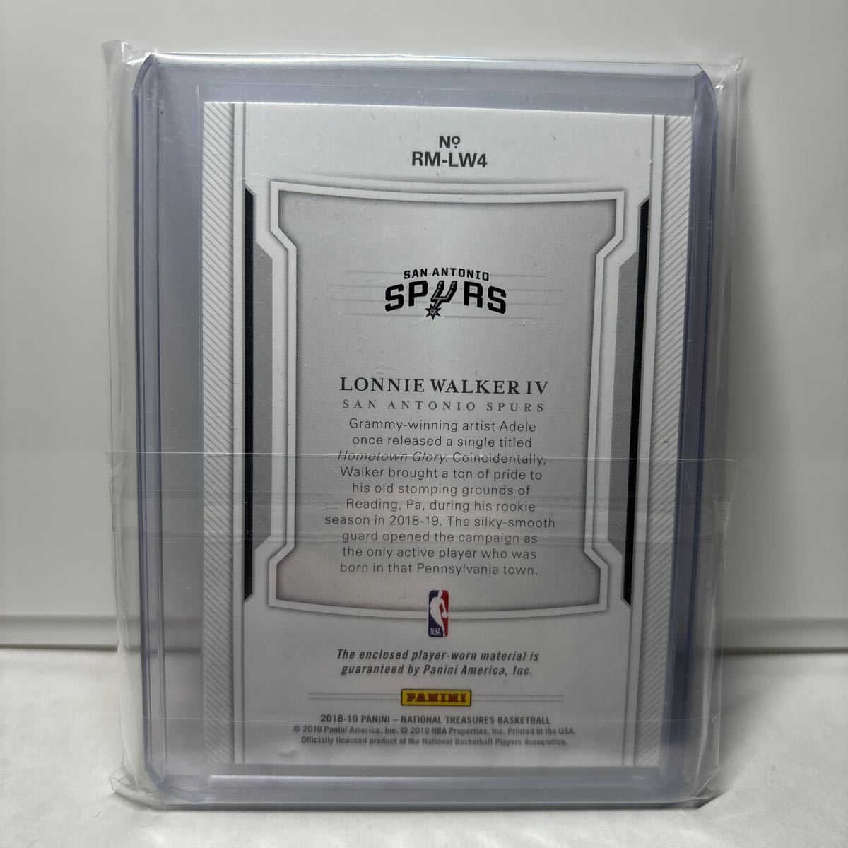 【 ジャージナンバー 高級版 】 Lonnie Walker IV 実使用 メモラビリア 1/99 2018-19 Panini NBA National Treasuresの画像2