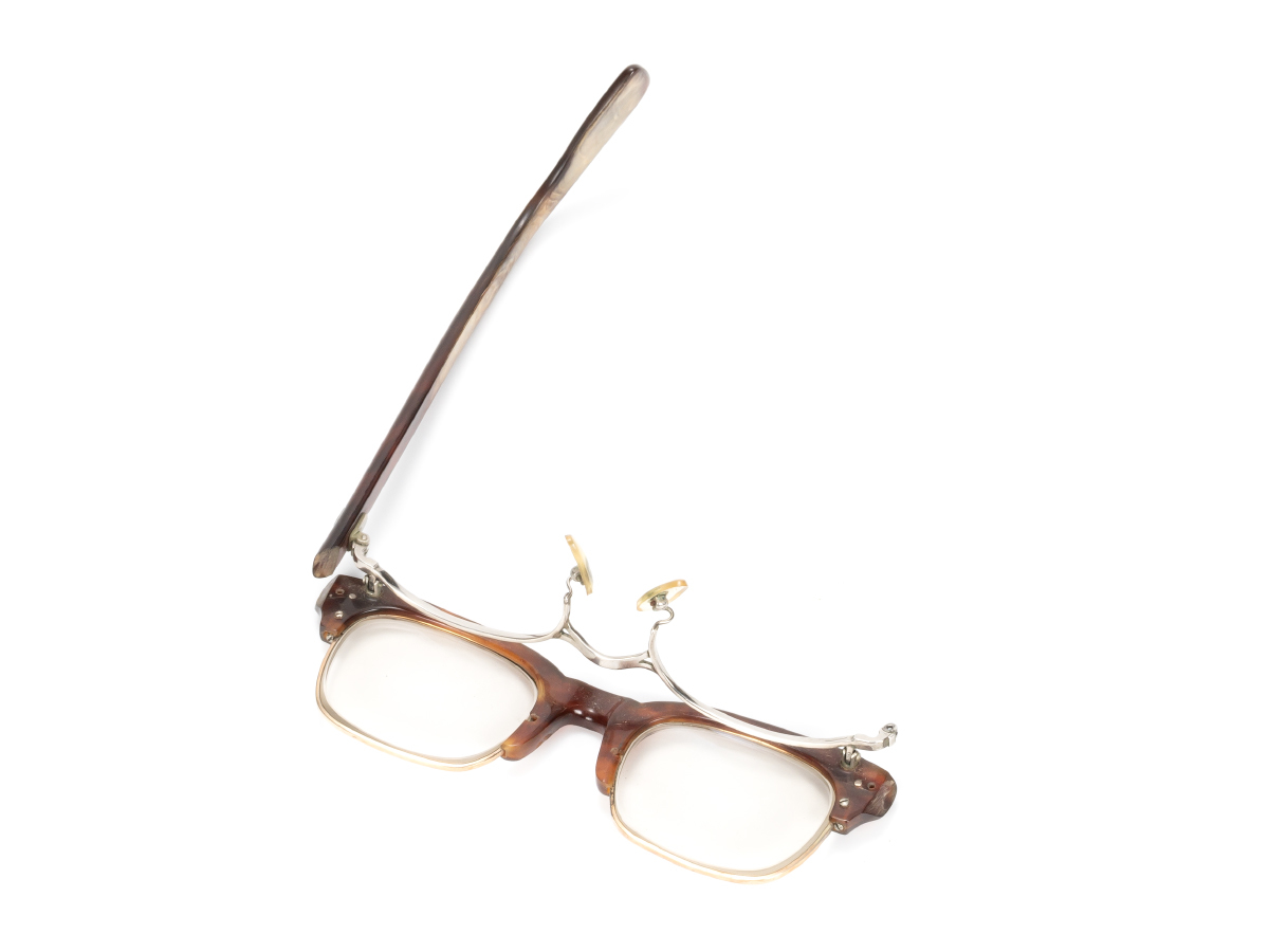 ジャンク 鼈甲 ブロー型 眼鏡 金製フレーム(K18?)　a678_画像4