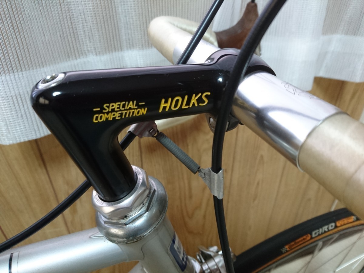 ホルクス レーサー TOEIフレーム 1982年製品 クロモリロードバイク ガレージ保管品 引き取り限定_ステムにホルクス彫刻