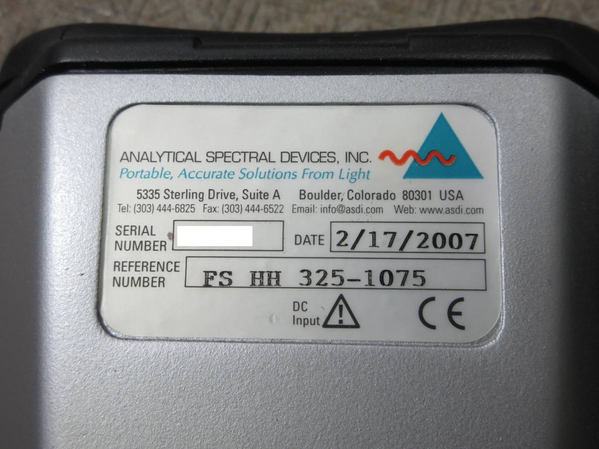 ANALYTICAL SPECTRAL DEVICES Field Spec HH / FS HH 325-1075 / 分光光度計 / 付属品あり / ジャンク / No.T213の画像5