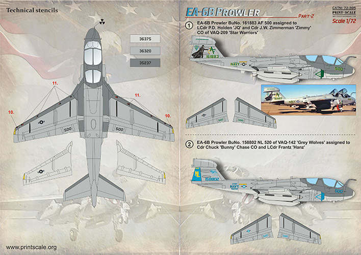 1/72 Print Scaleプリントスケールデカール　72-395　EA-6B Prowler Part 2_画像3