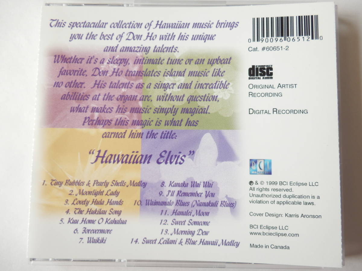 CD/ Hawaiian - pop - Don. horn /Don Ho- Hawaiian Favorites/Tiny Bubbles:Don Ho/Moonlight Lady:Don Ho/Lovely Hula Hands:Don Ho