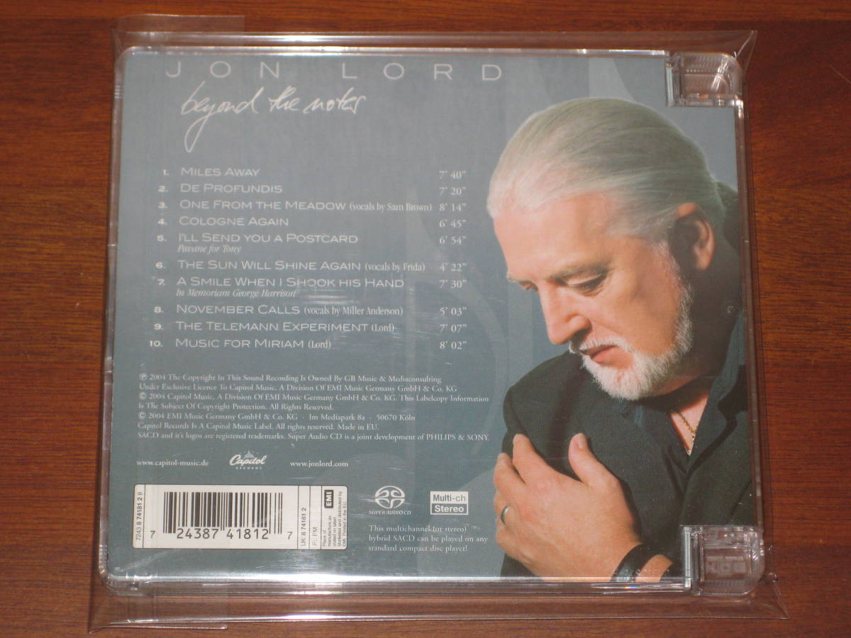 JON LORD ジョン・ロード/ BEYOND THE NOTES 2004年発売 EMI社 Hybrid SACD 輸入盤_画像2